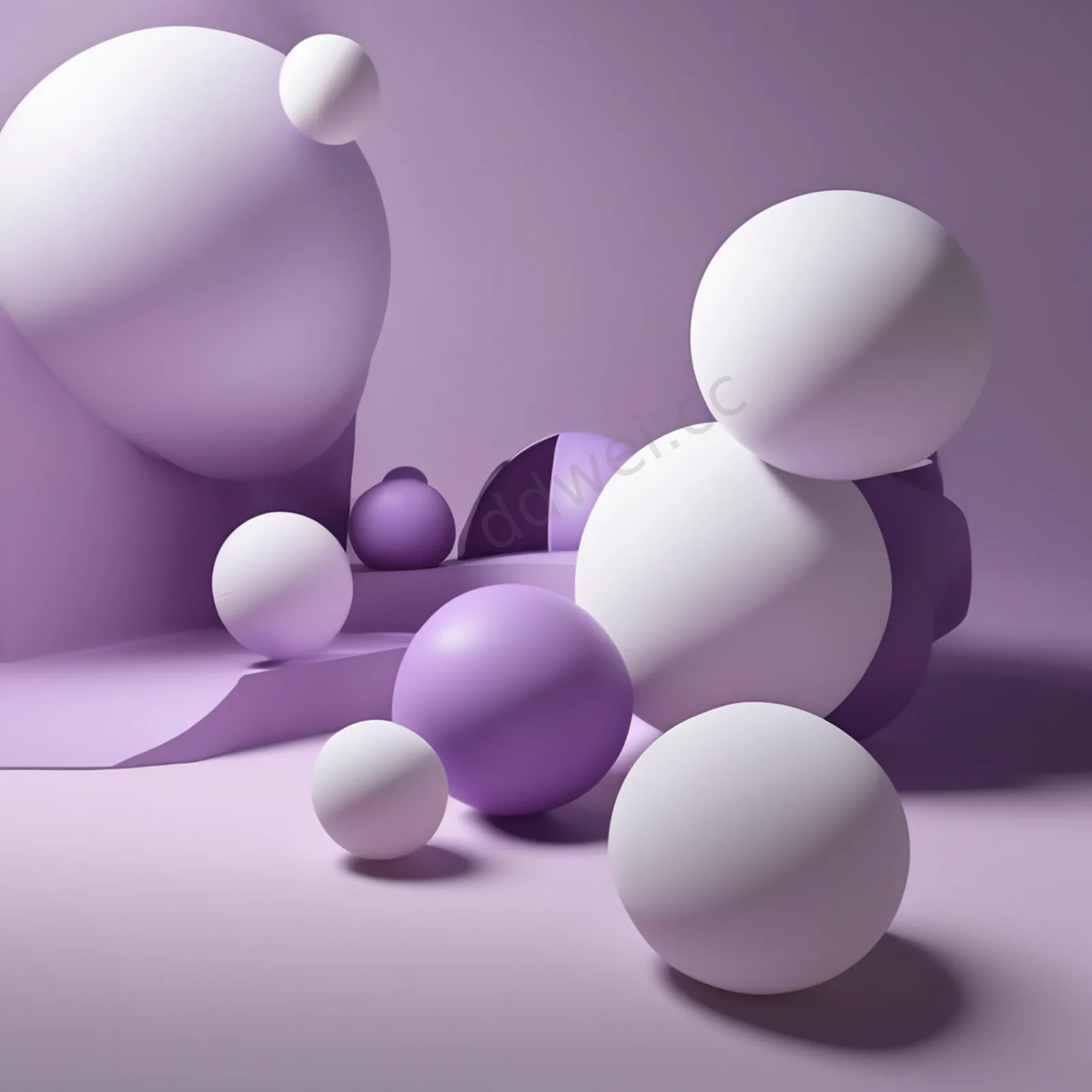 Dreamy Taro Purple Inflatable Floating Spheres Minimalist Background