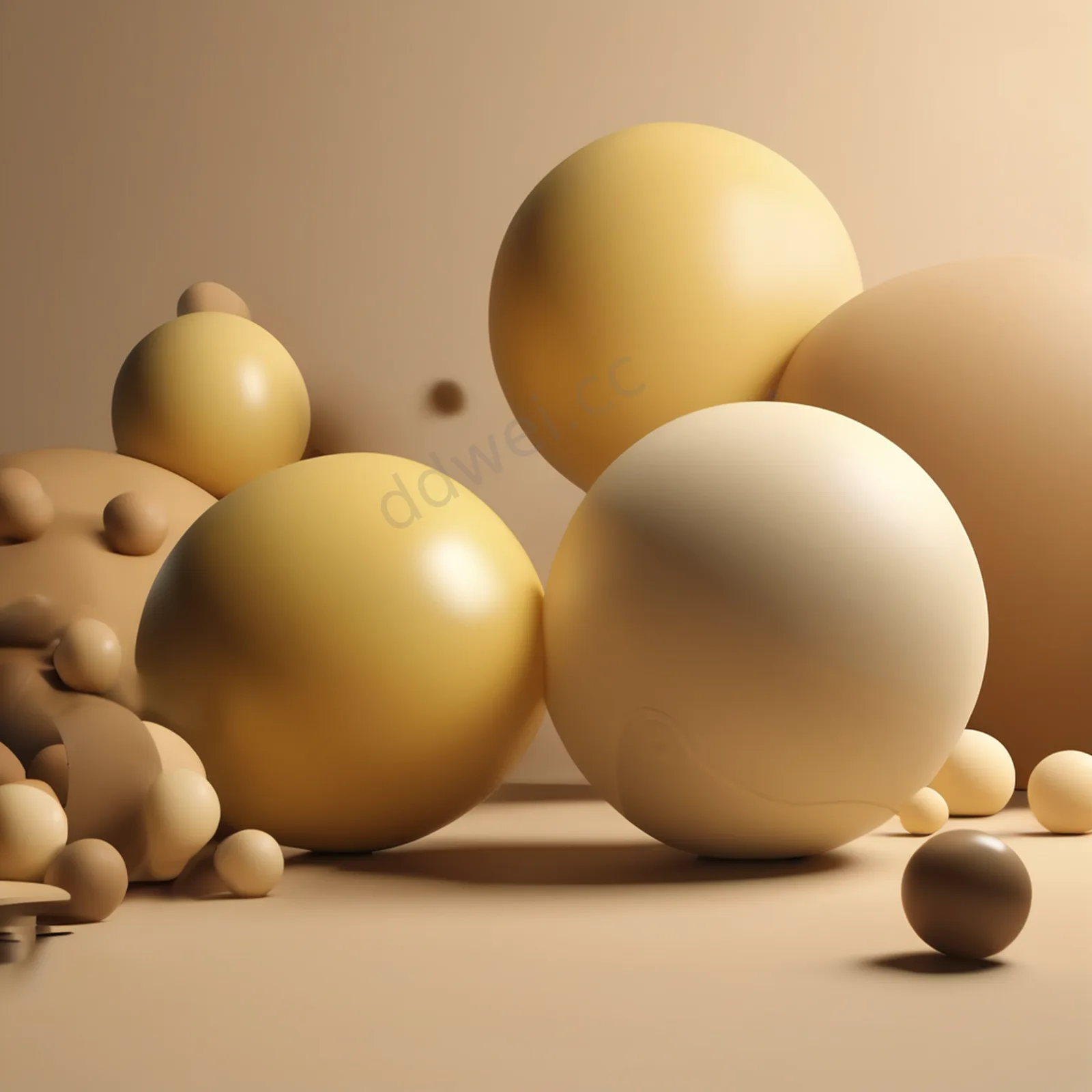 Warm Creamy Yellow Floating Inflatable Minimalist Background