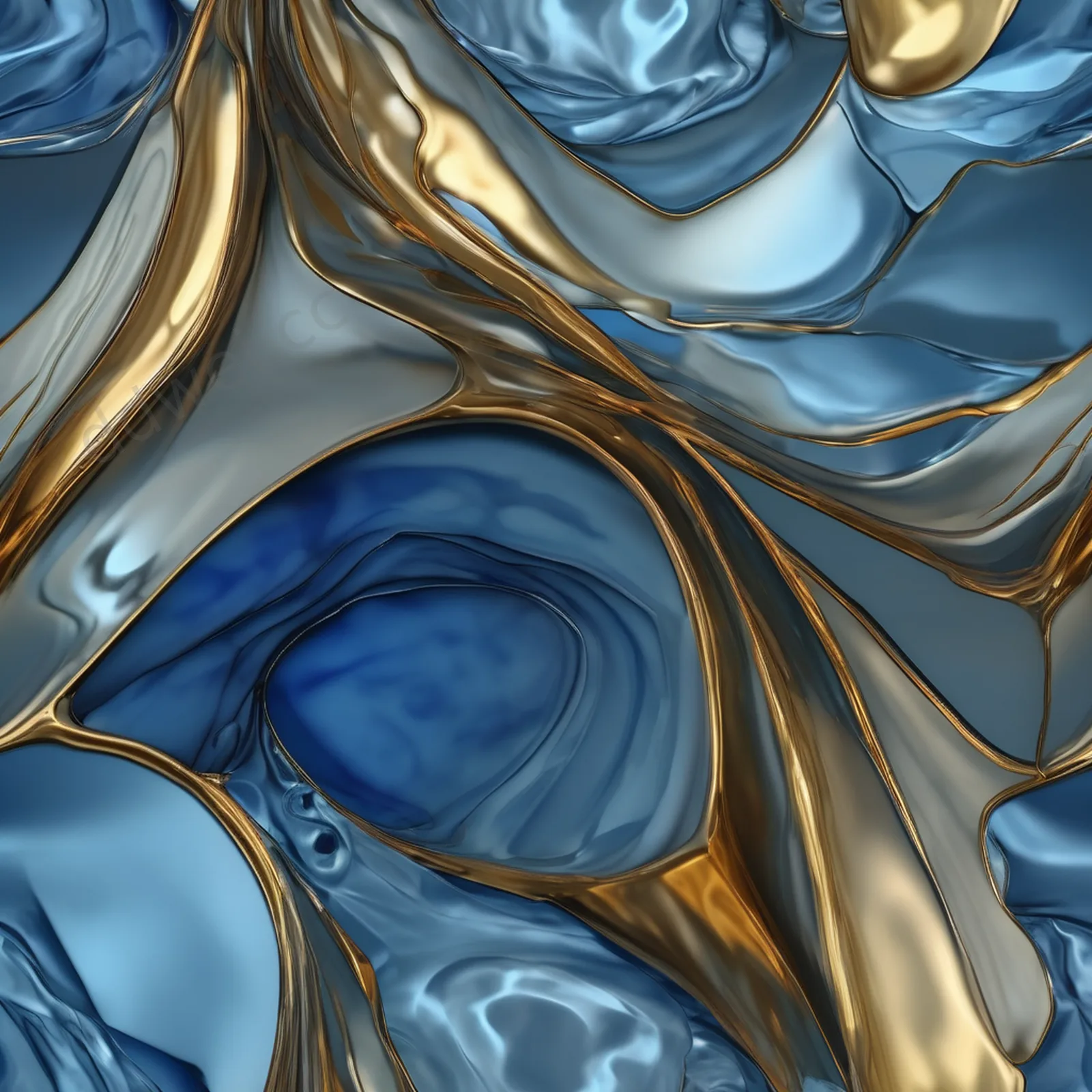 Slate Blue Stained Glass Fluid Abstract Morphology Background