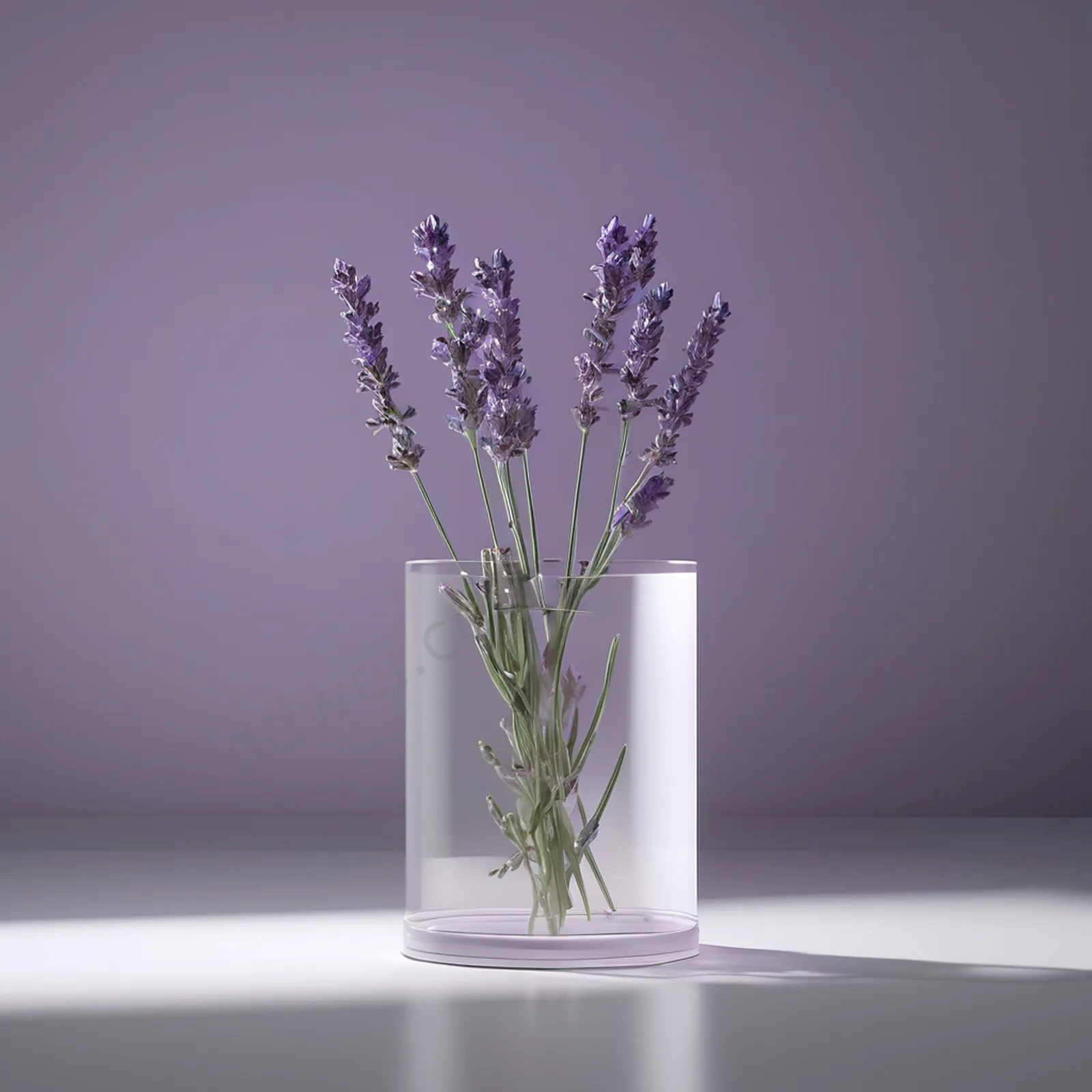 Lavender Grey Acrylic Branch Shadow Minimalist Background