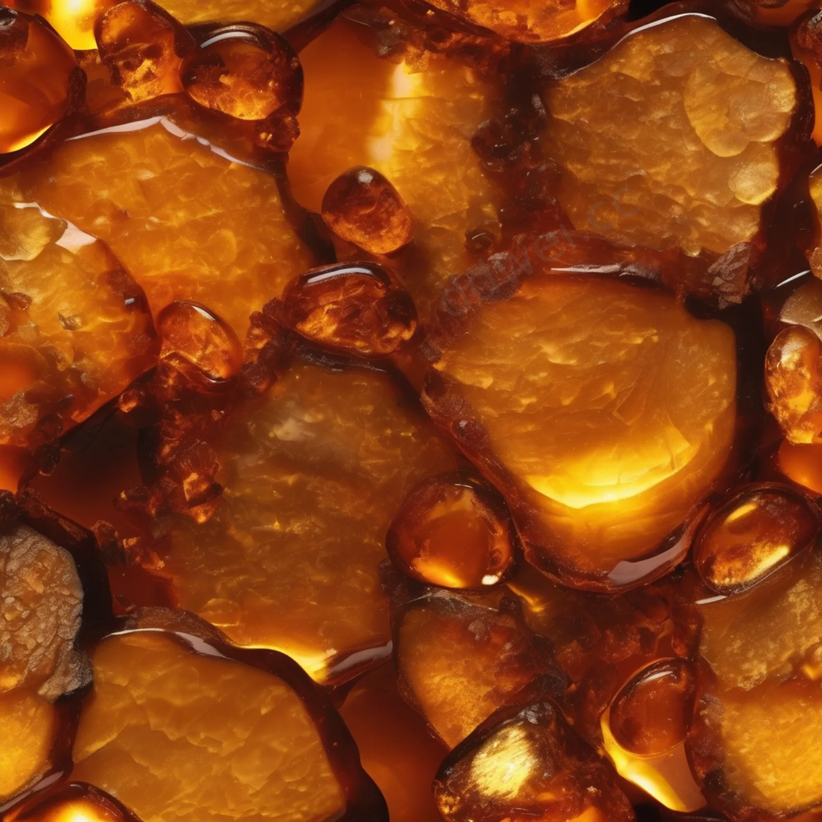 Amber Colored Resin Countertop Background with Right Side Negative Space and Backlighting