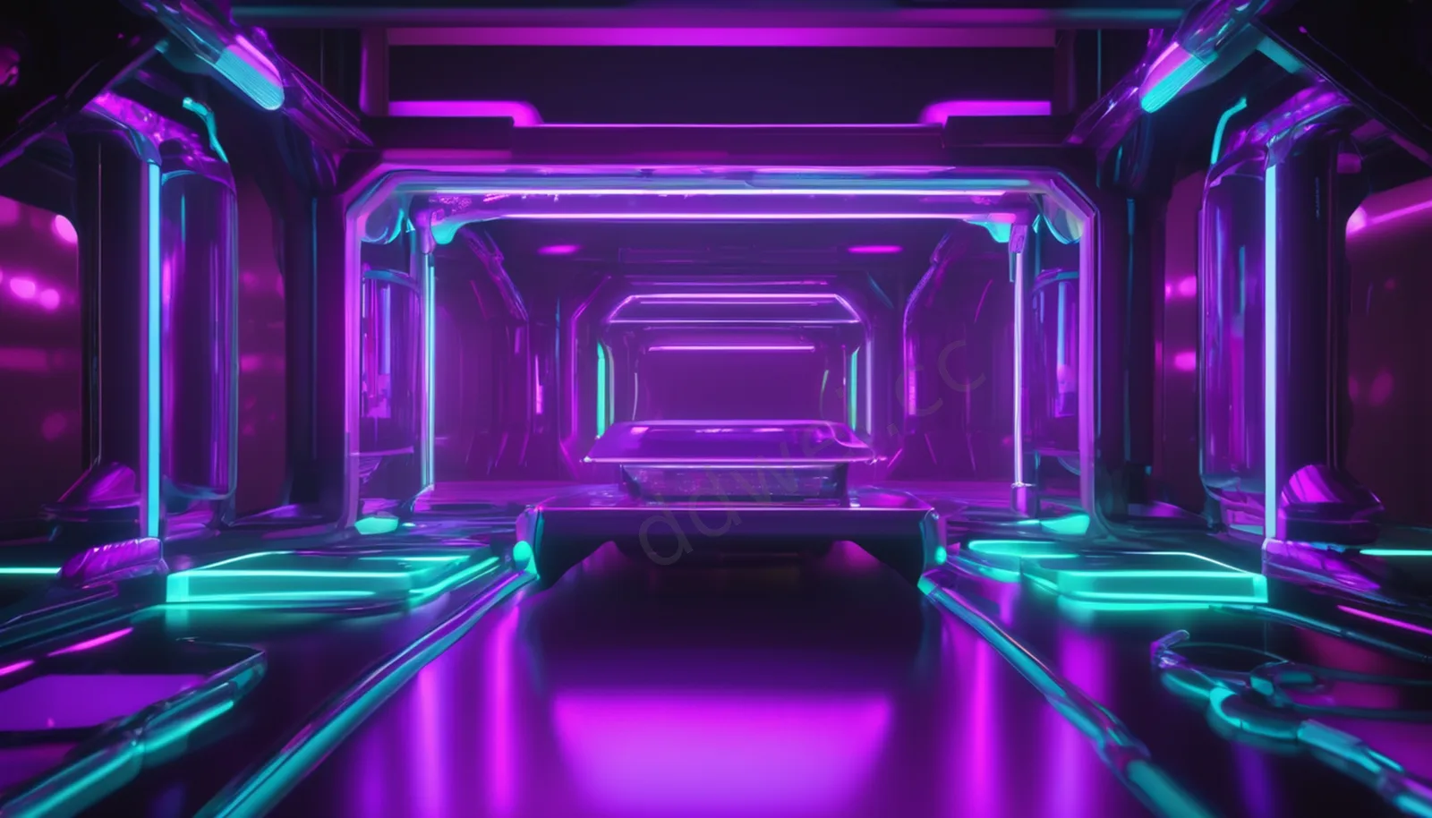 Purple and Cyan Neon Light Tube Array Cyber Tech Background
