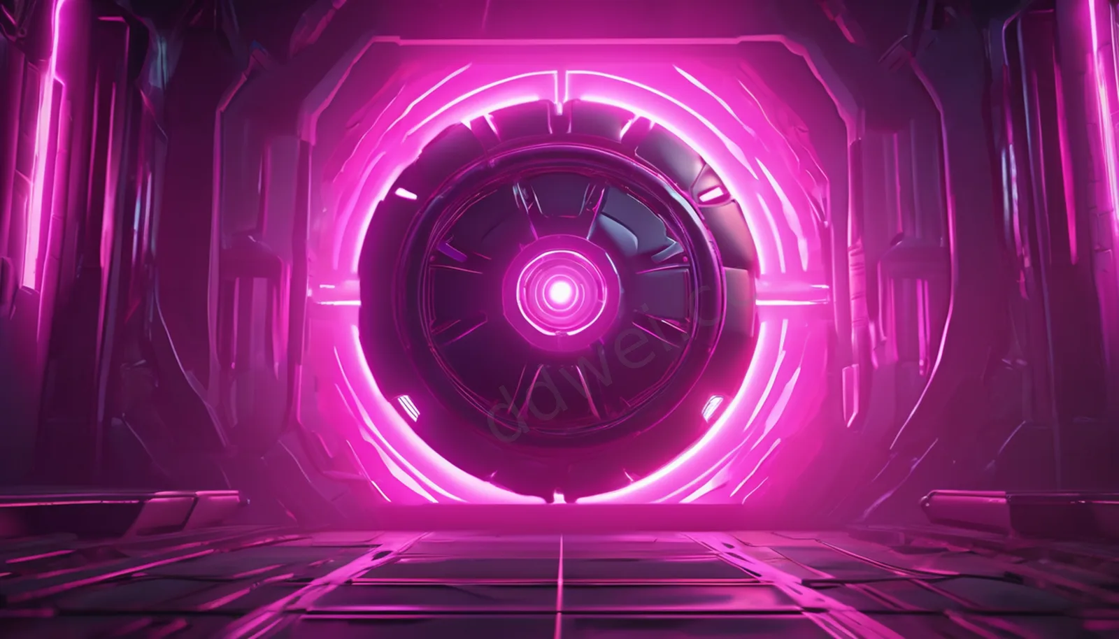 Deep Purple and Pink Glowing Energy Core Matte Metal Background