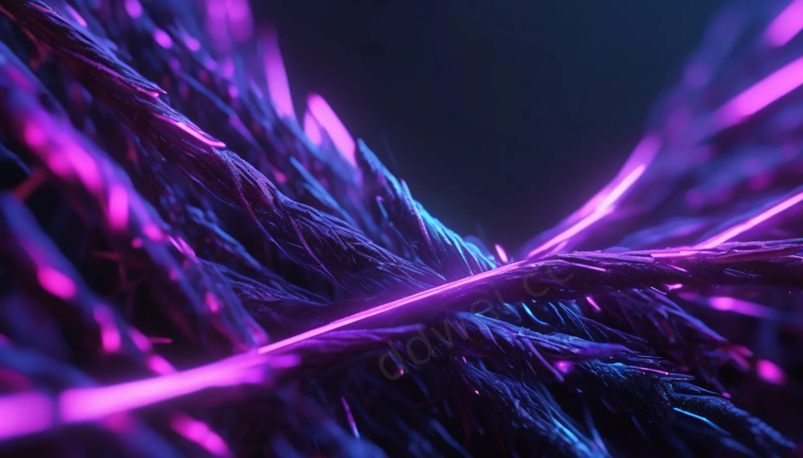 Purple and Blue Glowing Fiber Optics Macro Cyberspace Background