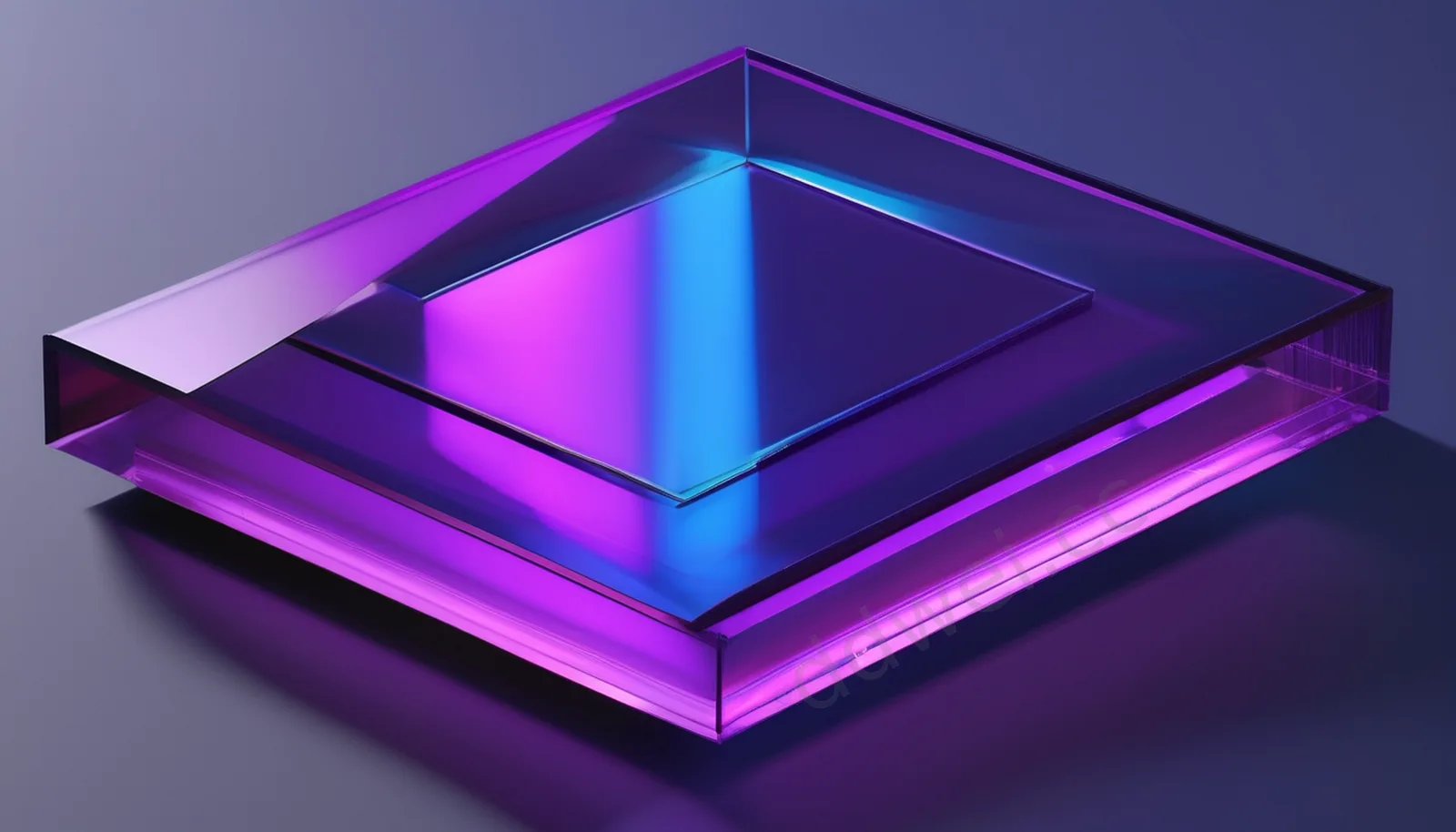 Deep Blue and Neon Purple Floating Luminous Resin Sheets Background