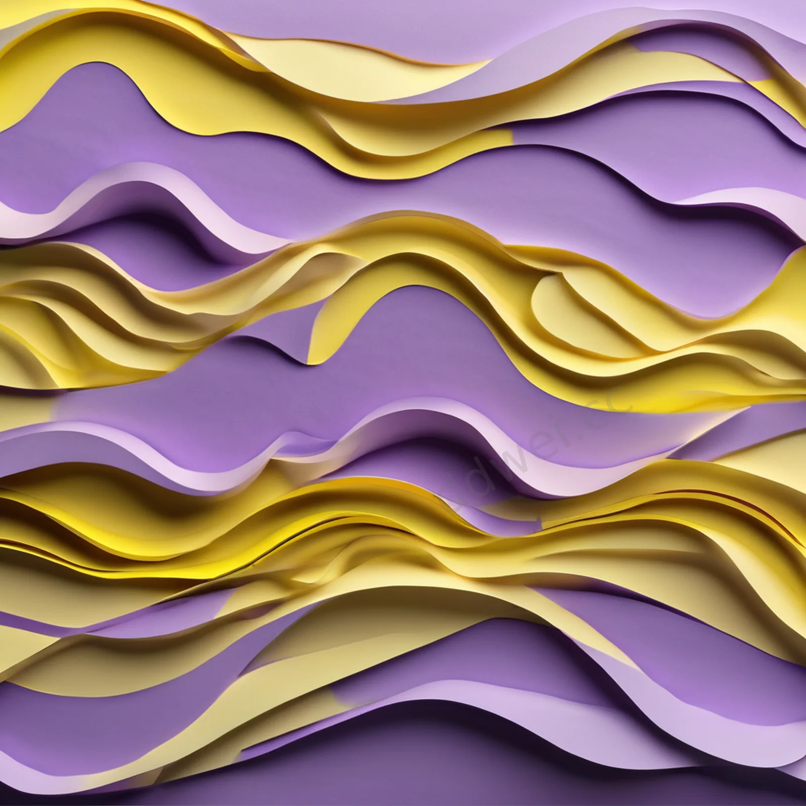 Lilac and Lemon Yellow Embossed Cardstock Abstract Wave Background
