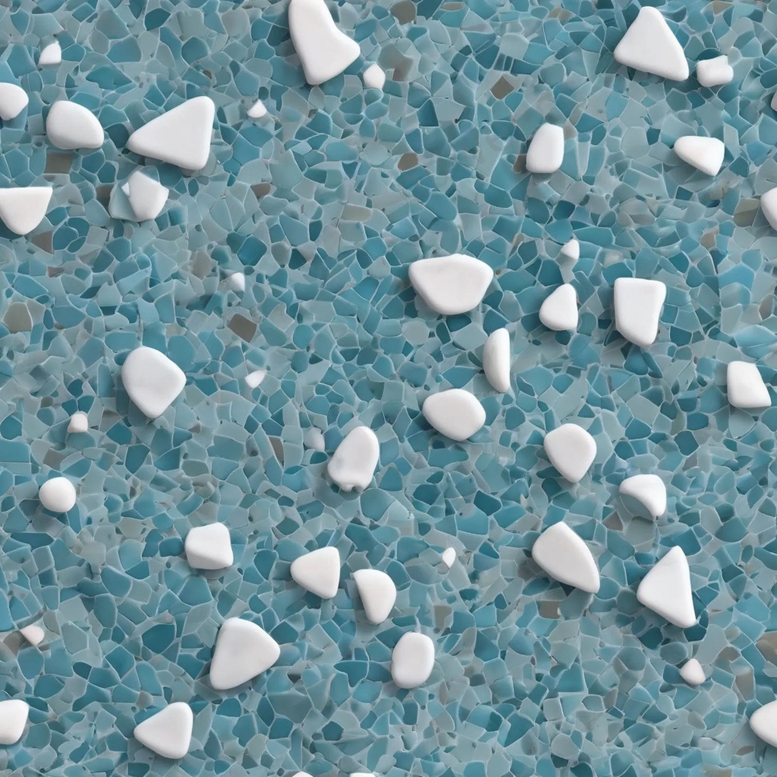 Lake Blue Fresh Terrazzo Chips Seamless Background
