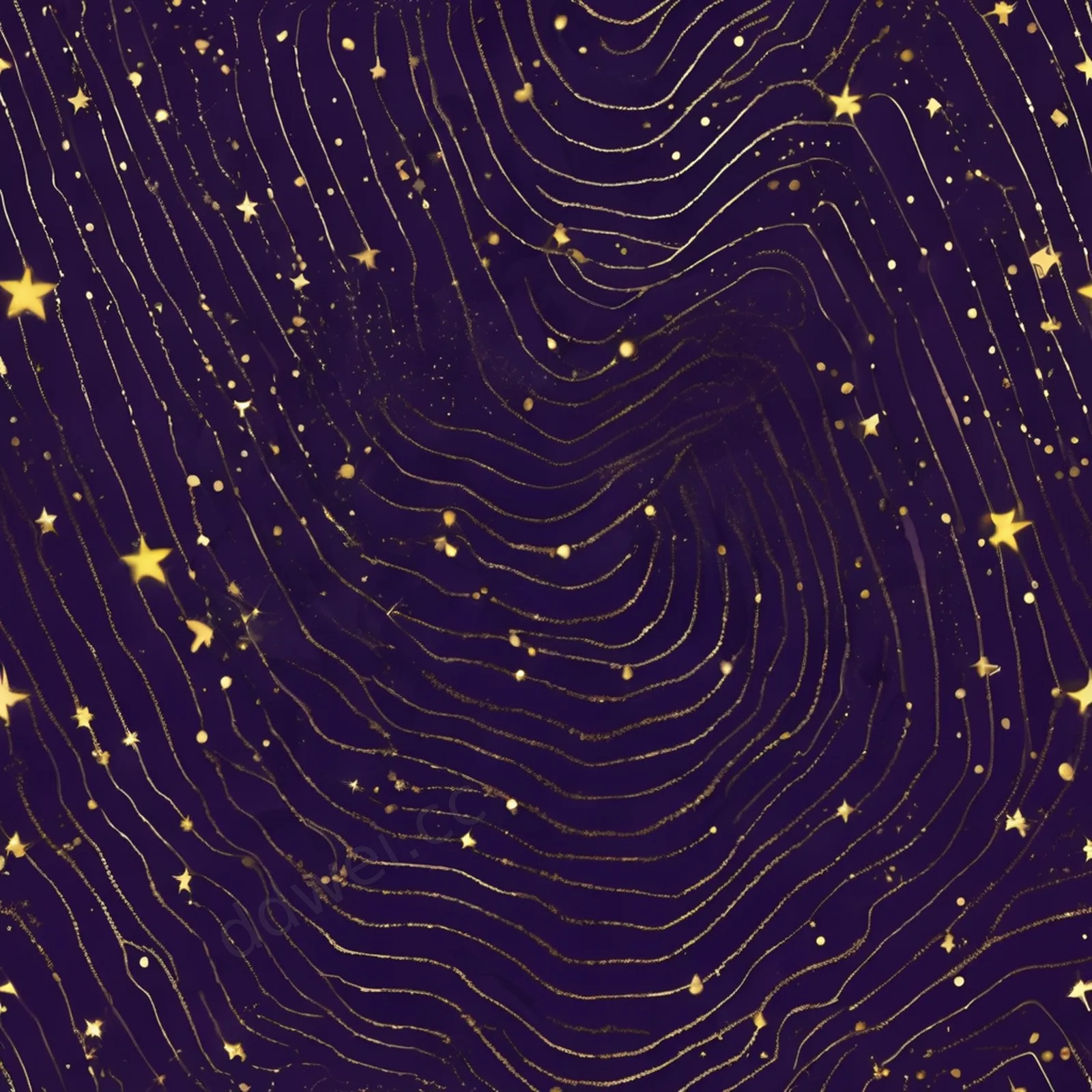 Deep Purple Mysterious Star Trail Gold Foil Seamless Background