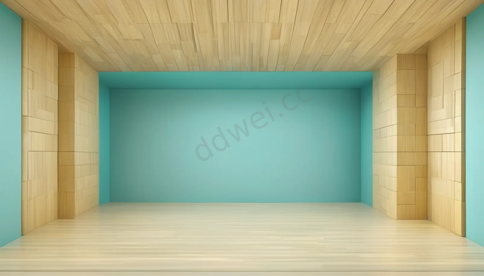 Fresh Cyan Yellow Geometric Blocks High-end Course Background