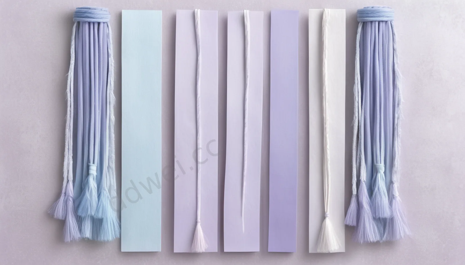 Soft Lilac Sky Blue Bookmarks Tassels Elegant Reading Background