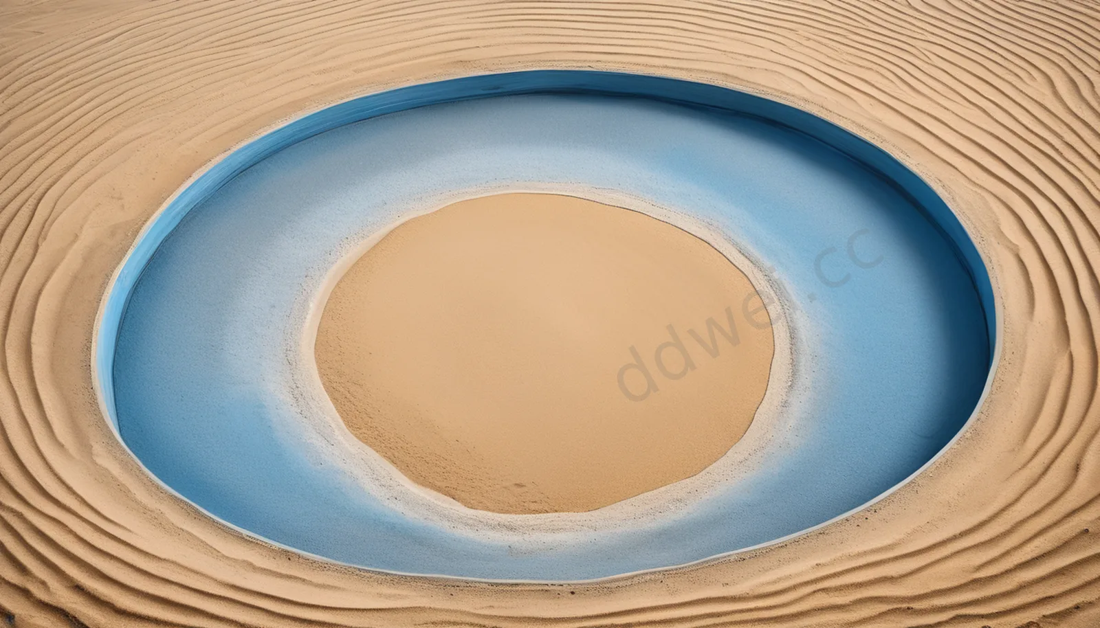 Shallow Sea Blue and Warm Sand Concentric Arcs Presentation Background