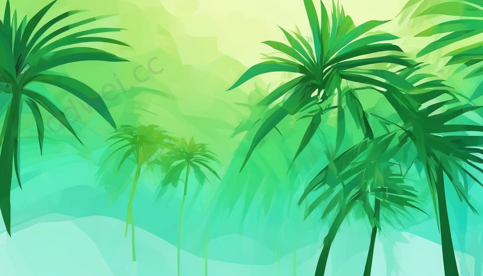 清新棕榈树影右侧留白背景