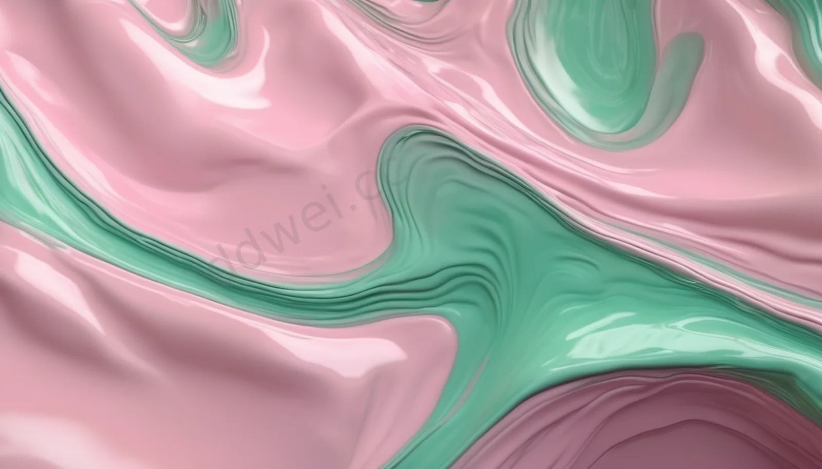 Pastel Pink & Mint Green Glossy Fluid Social Media Banner Background