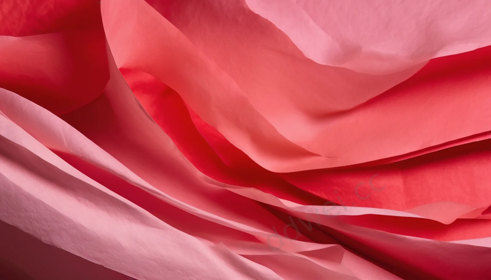 Coral Red & Soft Pink Delicate Tissue Paper Wave Texture Social Media Background