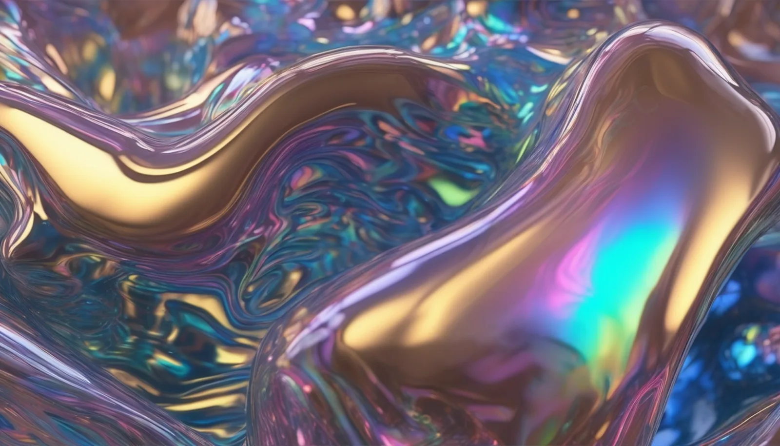 Iridescent Holographic Transparent Glass Fluid Refractive Social Media Background