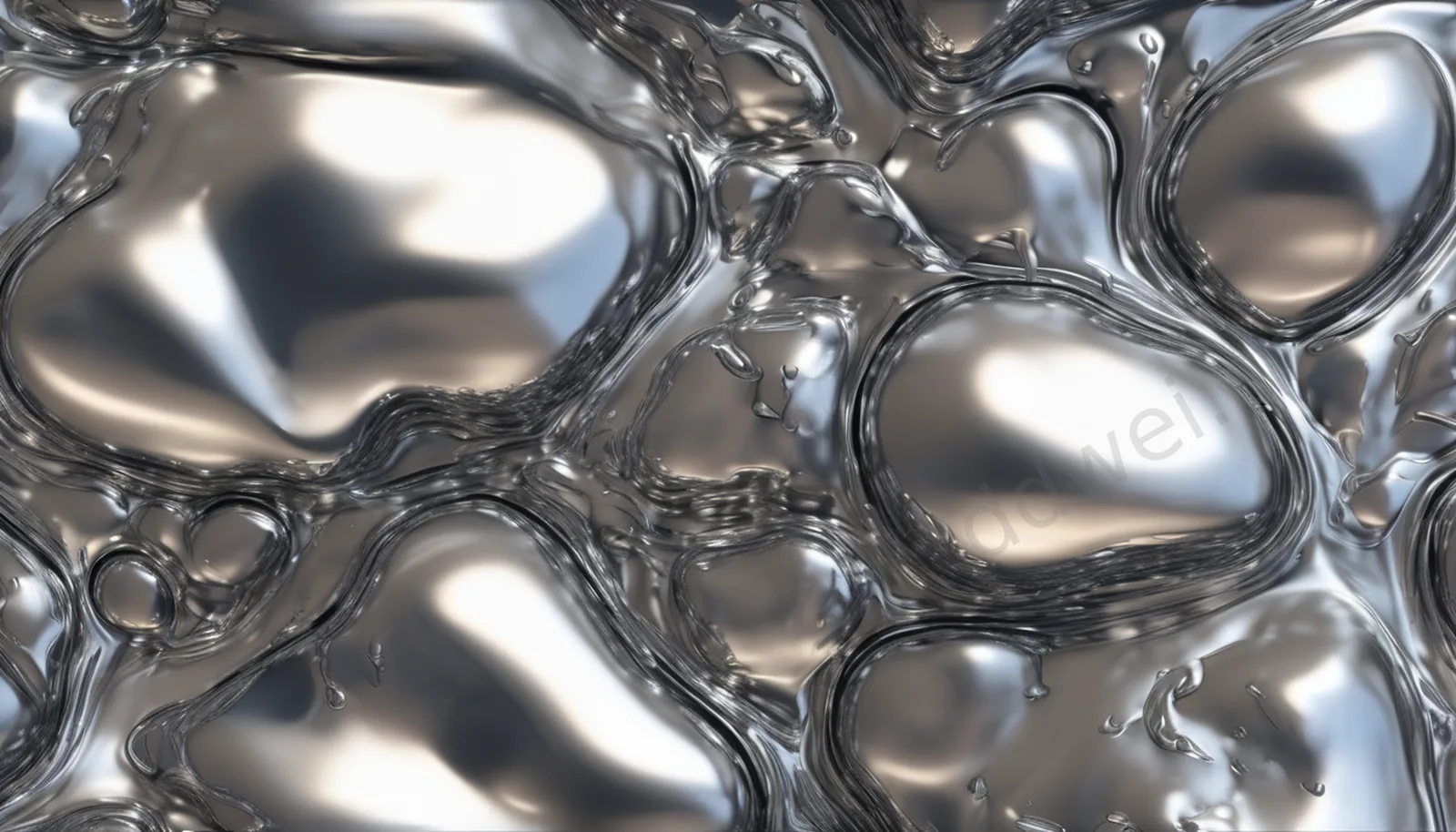 Cool Grey Liquid Mercury Top-Right Background