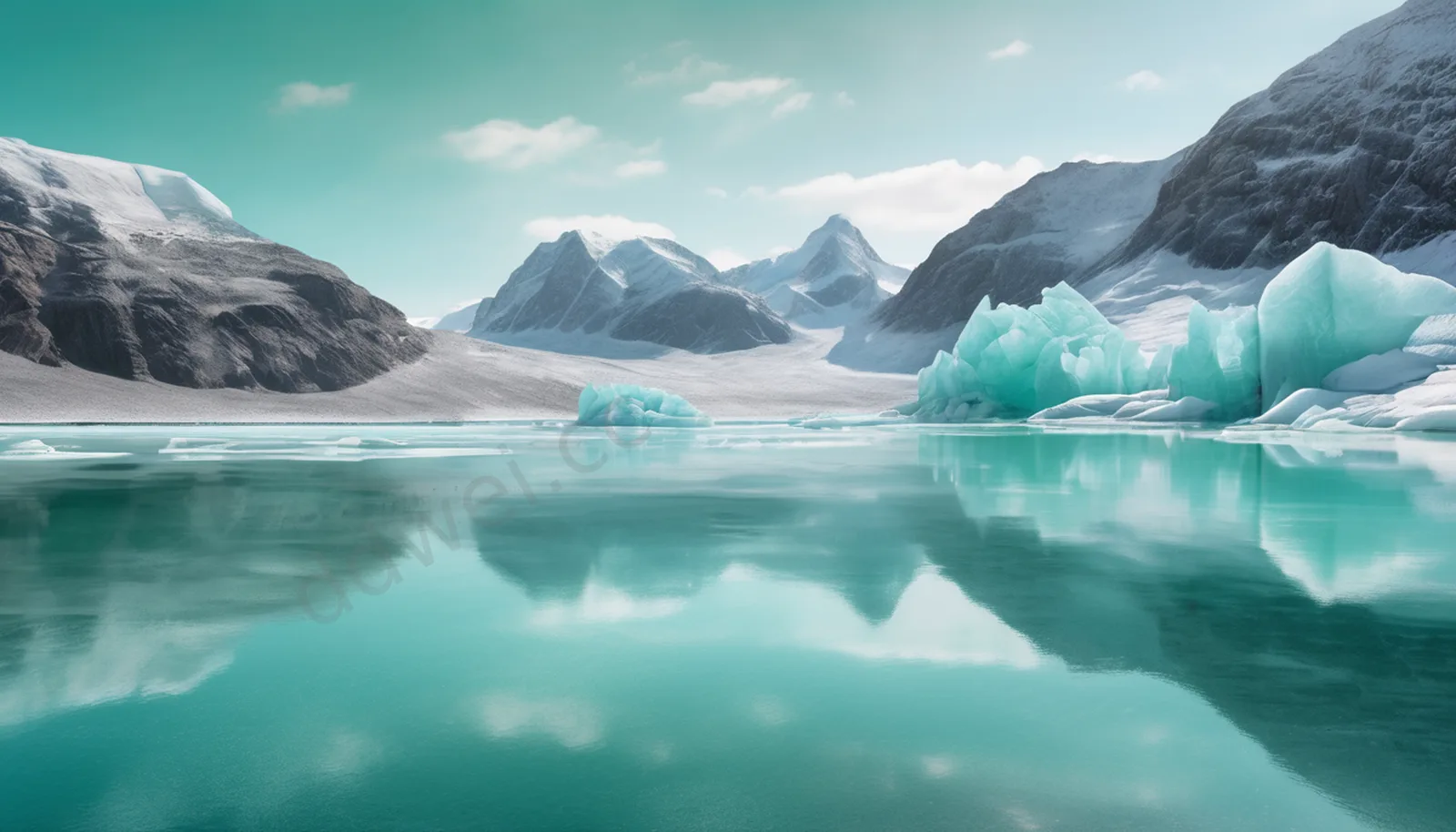 Mint Green Glacial Lake Ice Crystals Wallpaper