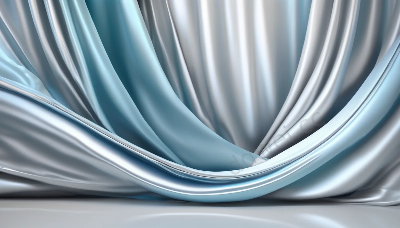 Silver and Ice Blue Silk Aurora Desktop Wallpaper