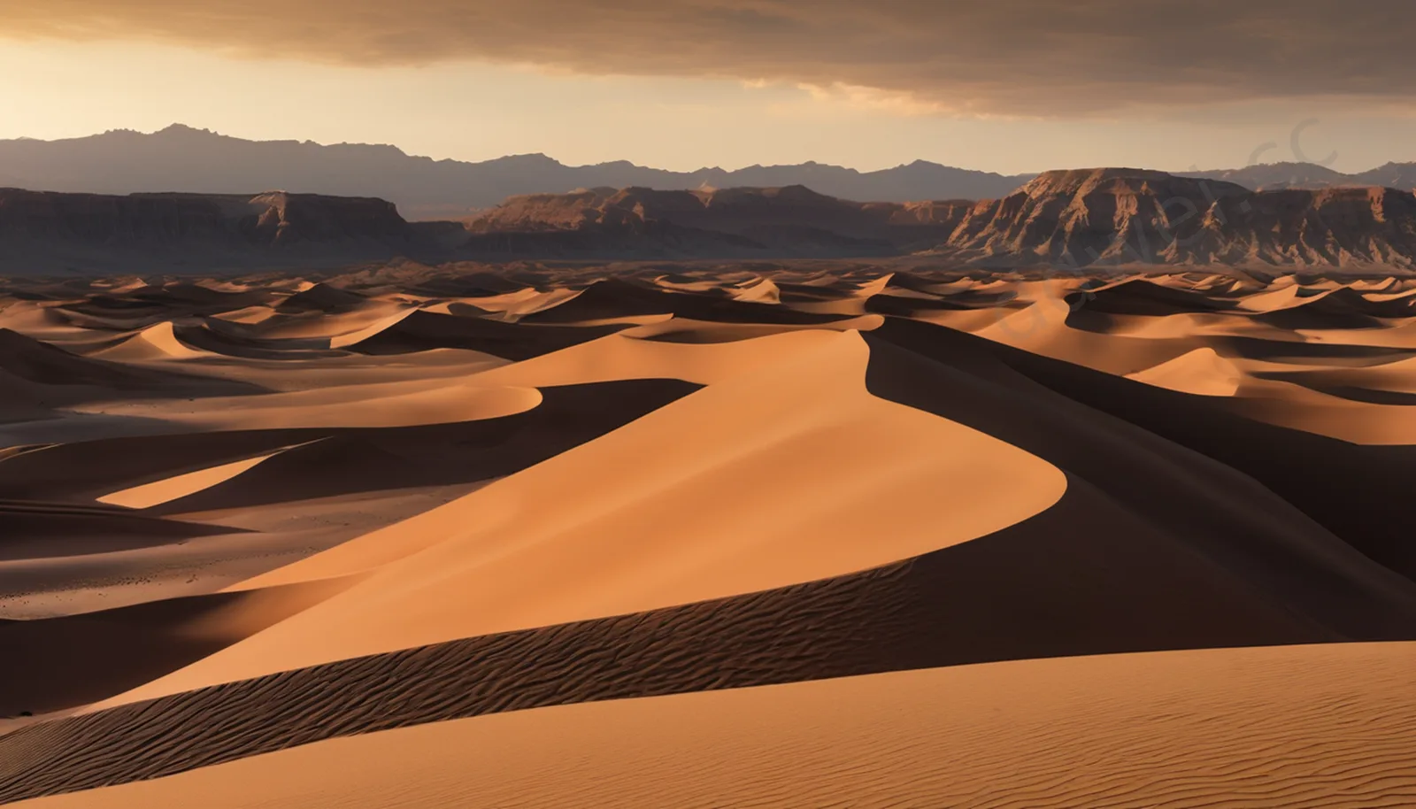Caramel High Contrast Minimalist Desert Ridge Wallpaper
